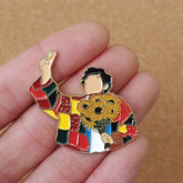 Holding Sunflower Brooch Badge